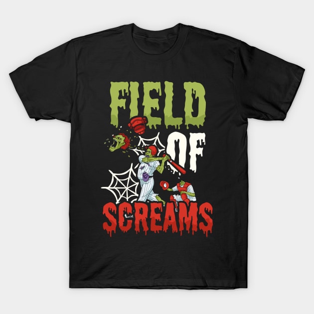 Halloween Baseball Shirt | Field Of Screams T-Shirt by Gawkclothing